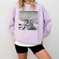 Alien UFO Raccoon Sweatshirt | Soft Comfort Colors | Novelty Gift Orchid