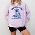 Cowboy Raccoon Meme Sweatshirt - Humorous Comfort Colors Apparel Orchid