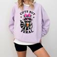 Cute Feral Raccoon Sweatshirt - Colorful Design for Small Sizes Orchid