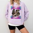 Even Baddies Get Saddies Raccoon Meme Comfort Colors Sweatshirt Orchid