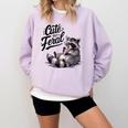 Feral Panda Raccoon Cozy Sweatshirt - Fun Animal Costume for All Orchid
