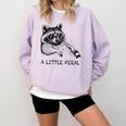 A Little Feral Raccoon With Moon Animal Raccoon Trash Panda Comfort Colors Sweatshirt Orchid