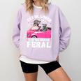 Raccoon Lover Sweatshirt - Unisex Comfort Colors - Introvert Cozy Style Orchid