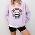 Raccoon Rainbow LGBTQ Pride Sweatshirt | Comfort Colors Orchid