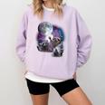 Raccoons Howling At Moon Sweatshirt - Cozy Unisex Comfort Colors Orchid