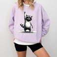 Retro Raccoon Rock Music Sweatshirt - Unisex Comfort & Style Orchid