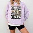 Retro Raccoon Summer Sweatshirt - Unisex Comfort Fit Orchid
