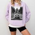 Scared Raccoon Selfie With Sasquatch Bigfoot Raccoon Comfort Colors Sweatshirt Orchid