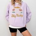 Stay Trashy Opossum Raccoon Meme Sweatshirt - Quirky Fashion Orchid