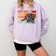 Street Cat Sweatshirt for Raccoon Lovers | Funny Hoodies for Comfort Orchid