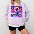 Vaporwave Raccoon Retrowave Synthwave Raccoon Meme Comfort Colors Sweatshirt Orchid