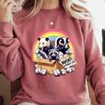 Adopt a Street Cat Raccoon Skunk Sweatshirt - Vintage Unisex Crimson