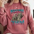Autism Meme Comfort Colors Sweatshirt - Raccoon Design Crimson