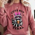 Cute Feral Raccoon Sweatshirt - Colorful Design for Small Sizes Crimson