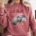 Fairy Godpossum Raccoon Sweatshirt - Cozy Comfort Colors Unisex Crimson