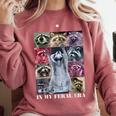 Feral Raccoon Meme Sweatshirt - Cozy Unisex Top for Humor Lovers Crimson