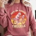 Get In Loser Opossum Raccoon Sweatshirt | Comfort Colors Cozy Unisex Top Crimson
