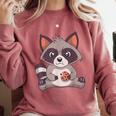 Raccoon Comfort Colors Sweatshirt | Cookie Lovers' Cozy Gear Crimson