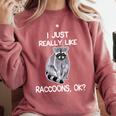 Raccoon Lover Comfort Colors Sweatshirt - Cozy Wildlife Style Crimson
