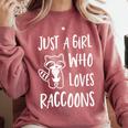 Raccoon Lover Comfort Colors Sweatshirt - Cute Just a Girl Theme Crimson