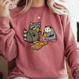 Raccoon & Opossum Pizza Sweatshirt | Unisex Streetwear | Size Variety Crimson