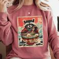 Raccoon Ramen Sweatshirt - Anime Style | Cozy Gift for Fans Crimson