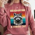 Raccoon Vintage Retro Sweatshirt - Unisex Comfort for All Ages Crimson