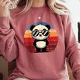 Retro Panda In Sunglasses BBQ Pool Party Panda Comfort Colors Sweatshirt Crimson