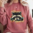 Retro Raccoon Comfort Sweatshirt - Fun & Cozy Design Crimson