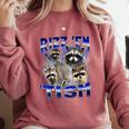 Rizz Em Autistic Raccoon | Cozy Comfort Colors Sweatshirt Crimson