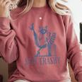 Stay Trashy Raccoon Halloween Sweatshirt - Comfy Feminine Fit Crimson
