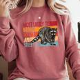 Street Cat Sweatshirt for Raccoon Lovers | Funny Hoodies for Comfort Crimson