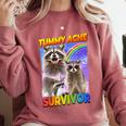 Tummy Ache Survivor Raccoon | Small Comfort Colors Sweatshirt Crimson