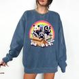 Adopt a Street Cat Raccoon Skunk Sweatshirt - Vintage Unisex Denim