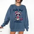 Cute But Feral Raccoon Sweatshirt - Funny Summer Women’s Wear Denim