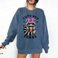 Cute Feral Raccoon Sweatshirt - Colorful Design for Small Sizes Denim