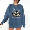 Funny Racoon Comfort Colors Sweatshirt - Quirky Trash Can Design Denim