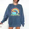 Groovy Raccoon Comfort Colors Sweatshirt – Quirky Retro Appeal Denim