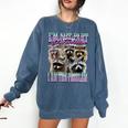 I'm Not Part Of The Problem Raccoon Meme Bootleg Comfort Colors Sweatshirt Denim