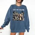 Let's Get Trashed Raccoon And Opossum Drinking Beer Comfort Colors Sweatshirt Denim
