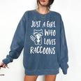 Raccoon Lover Comfort Colors Sweatshirt - Cute Just a Girl Theme Denim