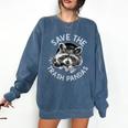 Raccoon Lover Comfort Colors Sweatshirt - Save the Trash Pandas Denim