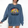 Raccoon Pocket Unisex Comfort Colors Sweatshirt - Cute & Cozy Denim