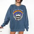 Raccoon Rainbow LGBTQ Pride Sweatshirt | Comfort Colors Denim