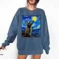 Raccoon Starry Night Sweatshirt - Van Gogh Inspired Art, Comfort Colors Denim