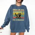 Retro Angry Raccoon Comfort Colors Sweatshirt - Animal Lover's Fun Denim