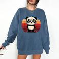 Retro Panda In Sunglasses BBQ Pool Party Panda Comfort Colors Sweatshirt Denim