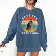 Save The Trash Panda Raccoon Animal Retro Vintage Sunset Comfort Colors Sweatshirt Denim