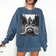 Scared Raccoon Selfie With Sasquatch Bigfoot Raccoon Comfort Colors Sweatshirt Denim