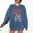 Strawberry Jams But My Don't Raccoon Comfort Colors Sweatshirt Denim